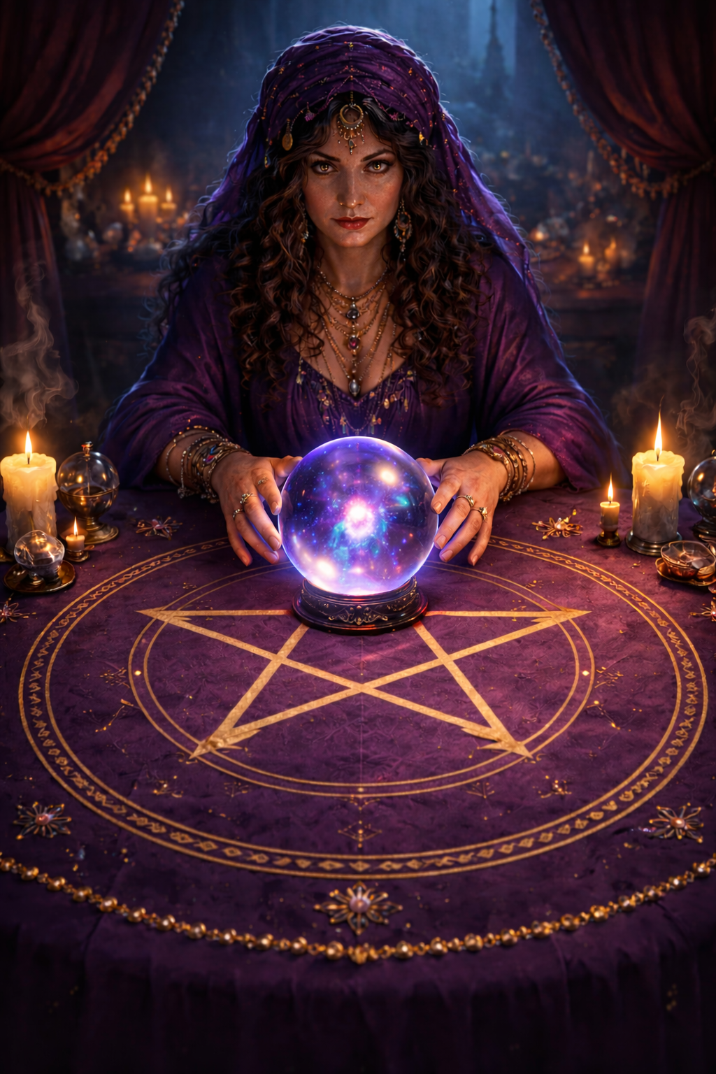 Madame Lunaris vid spåkulan